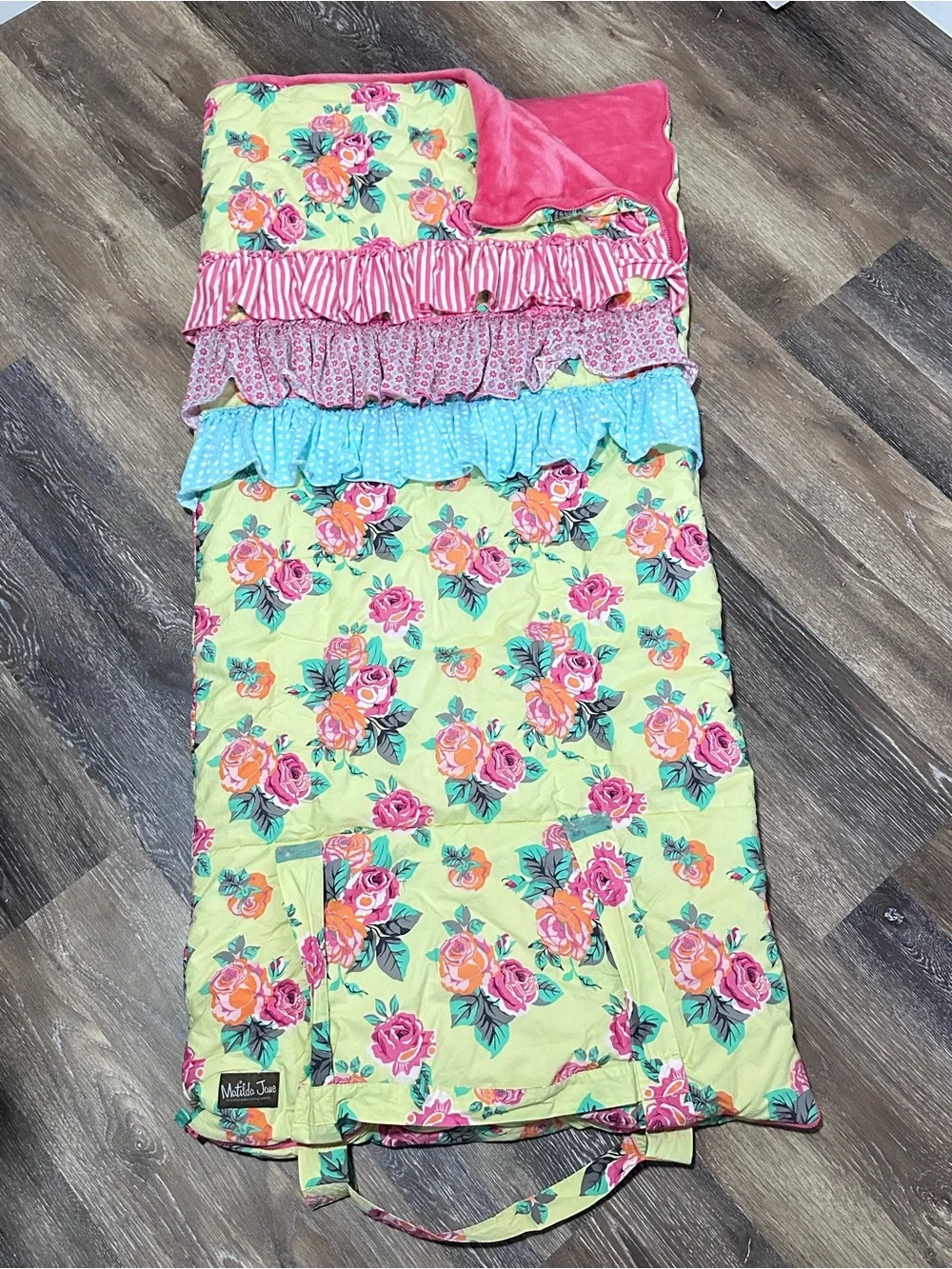 Matilda Jane girls cozy ruffled sleeping bag